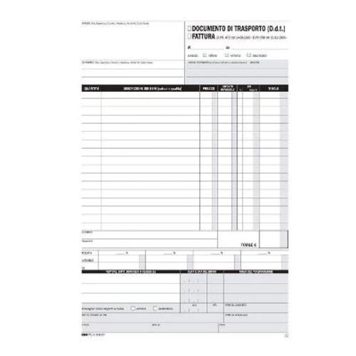 Blocco DDT fattura - Formato A4 - 2 copie