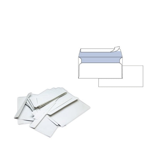 Busta Bianca internografata - 90GR - Senza finestra - con strip. - Confezione 500 pz
