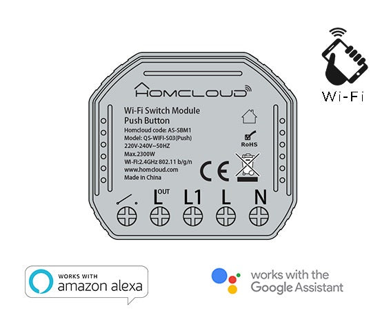 MODULO PULSANTE INTELLIGENTE WI-FI DA INCASSO (AS-SBM1)