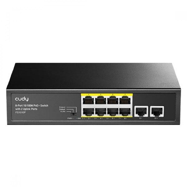 Switch di rete Cudy FS1010P - 8 Porte PoE + 2 Porte Uplink 10/100Mbps - 120W - Switch non gestionale