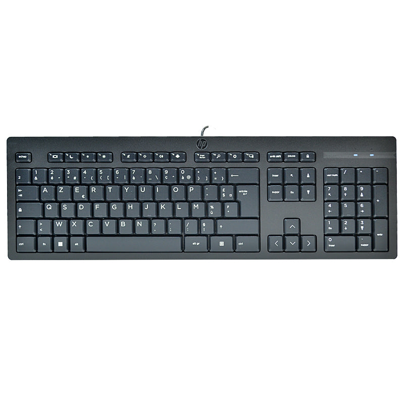 Tastiera HP 125 TPA-P001K - Full-size (100%) - Laytout Francia con tasti AZERTY - USB - Nera