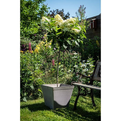 Vaso quadrato - GARDEN ID - Green Care Impact Taupe - 39 x 33 cm - Garanzia 10 anni - 100% riciclato - Resistente ai raggi UV/gel