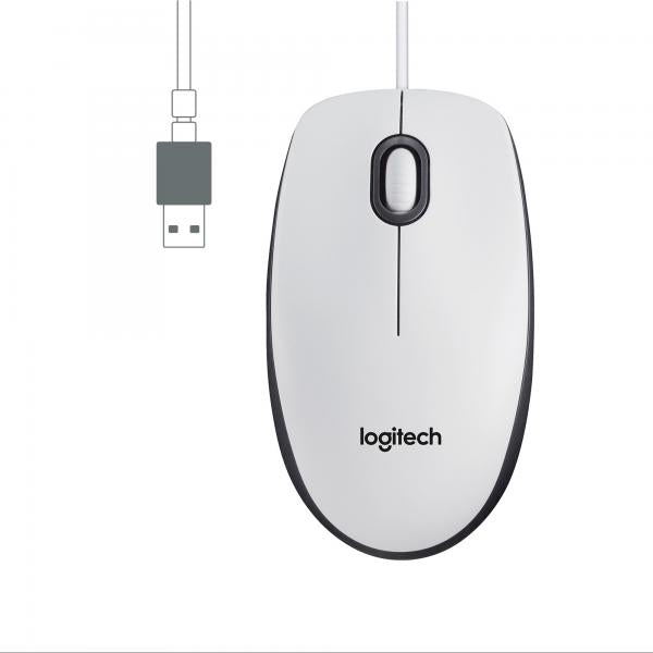 Mouse Logitech M100 - Ottico - Usb - 1000Dpi - Bianco