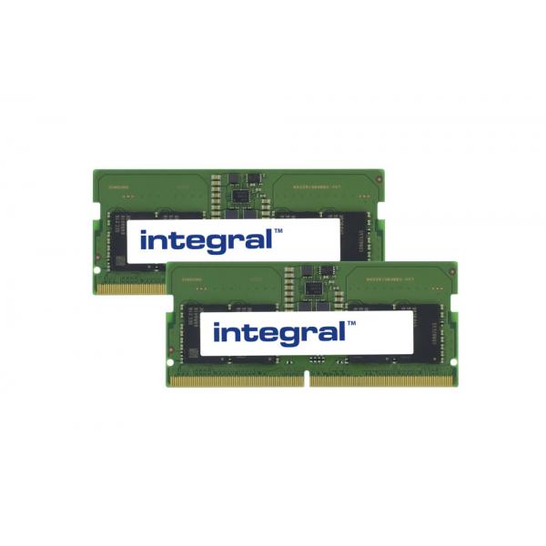 Integral KCP548SS6K2-16-IN memoria 16 GB 2 x 8 GB DDR5 4800 MHz (16GB [2x8GB] LAPTOP RAM MODULE KIT DDR5 4800MTs PC5-38400 UNBUFFERED NON-ECC SODIMM 1.1V 1GX16 CL40 INTEGRAL)