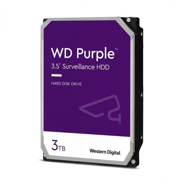 Hard Disk WD Purple WD33PURZ - 3Tb (3000GB) - SATA3 / 600 - 5400 RPM - Buffer 64 MB Cache - Ideali per videosorveglianza