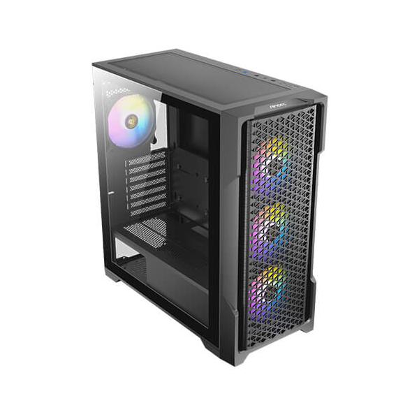 Antec AX90 Midi Tower Nero (ANTEC AX90 Case, Black, Mid Tower, 1 x USB 3.0 / 2 x USB 2.0, Tempered Glass Side WIndow Panel, Diamond-Shaped Mesh Front Panel for Excellent Cooling Performance, 4 x Addr