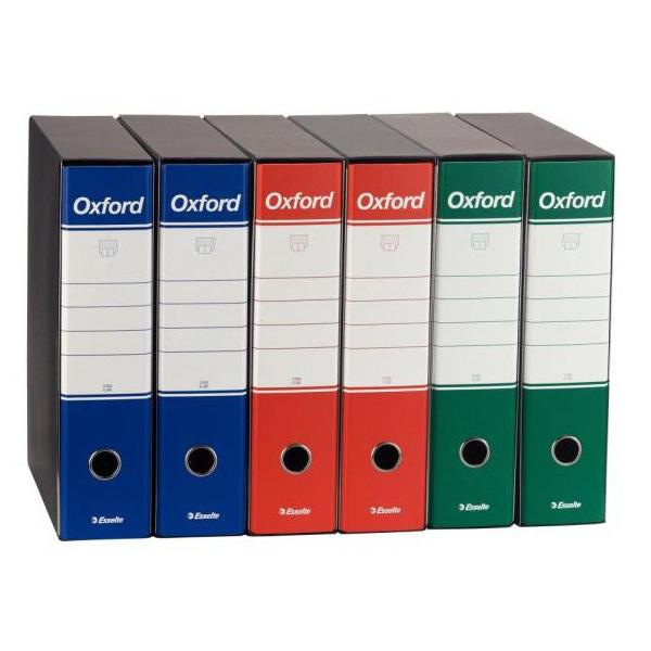 Registratori in cartone con custodia OXFORD con meccanismo N.1 - F.to Protocollo - Dorso 8