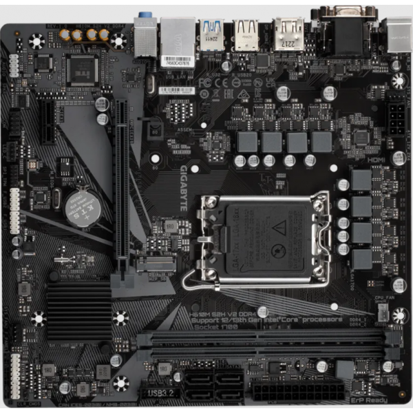 Gigabyte H610M S2H V2 DDR4 - 1.0 - Motherboard - micro ATX - LGA1700-Sockel - H610 Chipsatz - USB 3.2 Gen 1 - Gigabit LAN - Onboard-Grafik (CPU erforderlich)