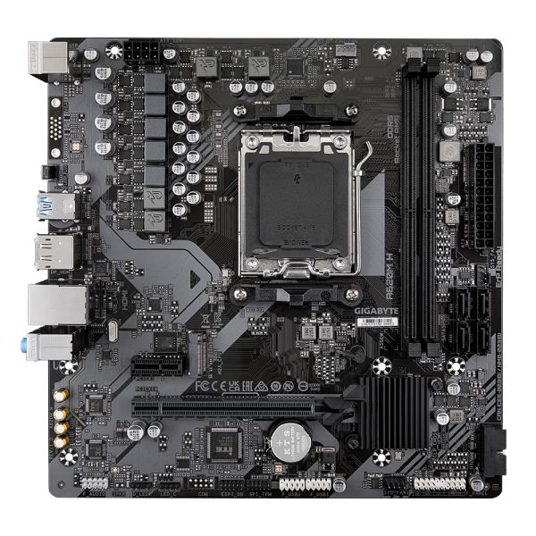 Gigabyte A620M H - scheda madre - micro ATX - Socket AM5 - chipset AMD A620 - USB 3.2 Gen 1, USB-C 3.2 Gen 1 - Gigabit LAN - grafica integrata (CPU richiesta)