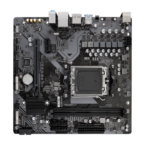 Gigabyte A620M H - scheda madre - micro ATX - Socket AM5 - chipset AMD A620 - USB 3.2 Gen 1, USB-C 3.2 Gen 1 - Gigabit LAN - grafica integrata (CPU richiesta)