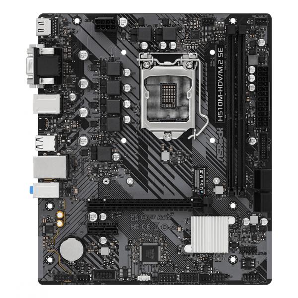 ASRock H510M-HDV/M.2 SE - scheda madre - micro ATX - socket LGA1200 - chipset H470 - USB 3.2 Gen 1 - Gigabit LAN - grafica integrata (CPU richiesta)