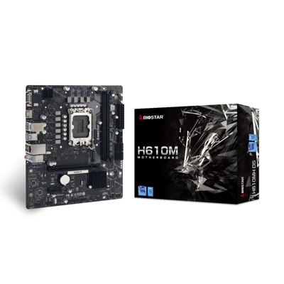 Scheda madre Biostar H610MH D5 - Supporto processori Intel Socket 1700 12th e 13th e 14th Gen Intel Core - Ram 2x DDR5 - Hdmi, D-Sub (Vga) - 8x Usb3.2 / 6x Usb2.0 - GLan - Audio HD - Micro-ATX