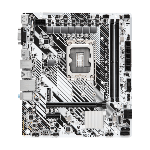ASRock H610M-HDV/M.2+ D5 - Motherboard - micro ATX - LGA1700-Sockel - H610 Chipsatz - USB-C 3.2 Gen 1, USB 3.2 Gen 1 - Gigabit LAN - Onboard-Grafik (CPU erforderlich)
