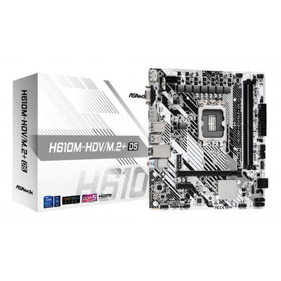 ASRock H610M-HDV/M.2+ D5 - Motherboard - micro ATX - LGA1700-Sockel - H610 Chipsatz - USB-C 3.2 Gen 1, USB 3.2 Gen 1 - Gigabit LAN - Onboard-Grafik (CPU erforderlich)