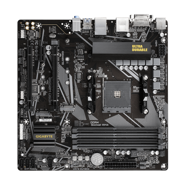 Gigabyte B550M DS3H - 1.0 - scheda madre - micro ATX - Socket AM4 - Chipset AMD B550 - USB 3.2 Gen 1 - Gigabit LAN - grafica integrata (CPU richiesta)