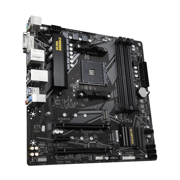 Gigabyte B550M DS3H - 1.0 - scheda madre - micro ATX - Socket AM4 - Chipset AMD B550 - USB 3.2 Gen 1 - Gigabit LAN - grafica integrata (CPU richiesta)
