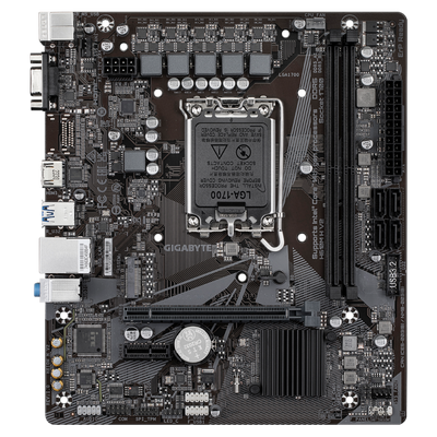 Gigabyte H610M H V2 - 1.0 - scheda madre - micro ATX - socket LGA1700 - chipset H610 - USB 3.2 Gen 1 - Gigabit LAN - grafica integrata (CPU richiesta)