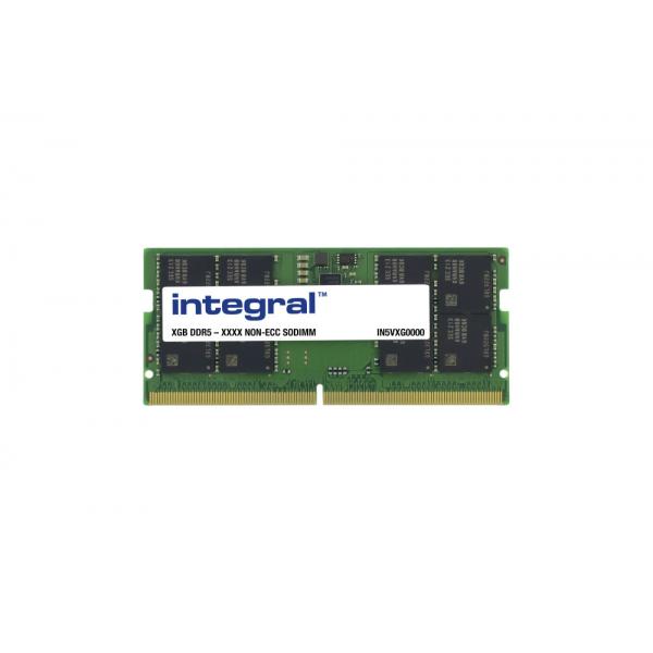 Integral M425R2GA3BB0-CQK-IN memoria 16 GB 1 x 16 GB DDR5 4800 MHz (16GB LAPTOP RAM MODULE DDR5 4800MTs PC5-38400 UNBUFFERED NON-ECC SODIMM 1.1V 2GX8 CL40 INTEGRAL)