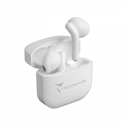 Cuffia auricolare Wireless Techmade TM-XM201 - senza filo con box di ricarica - White - Auricolari in-ear senza fili Bluetooth - Bianco