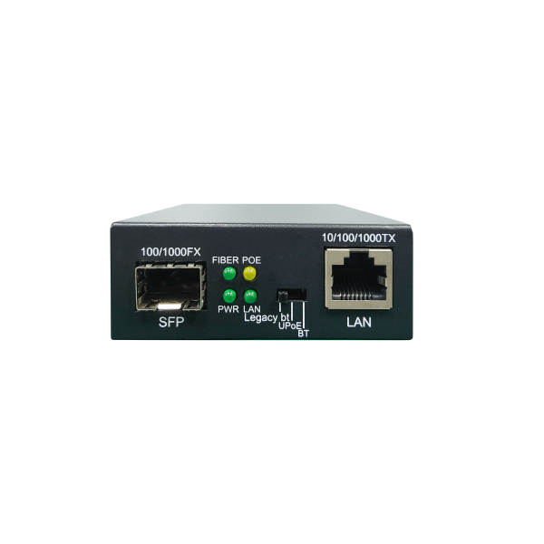 LevelOne Convertitore multimediale Gigabit da RJ45 a SFP, 802.3bt 60W PoE PSE, 1000Mbps, IEEE 802.3, IEEE 802.3ab, IEEE 802.3af, IEEE 802.3at, IEEE 802.3bt, IEEE 802.3u, IEEE 802.3x, IEEE..., Veloce