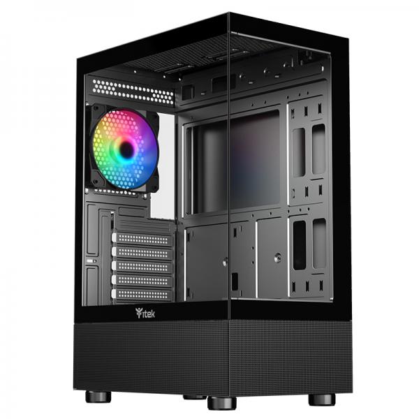Itek Pc Case Gaming Showbui 33bmiddle Tower Argb Nero/glass Itgcasb33b