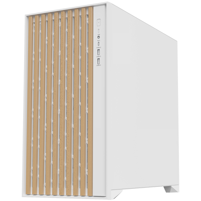 CASE ITEK TOWER "CASE WOODY" GAMING TOWER 2*USB3,1*USB-C 3*12CM FAN ARGB, TEMP GLASS SIDEL, BIANCO+WOOD FRONT - ITGCAWO28W