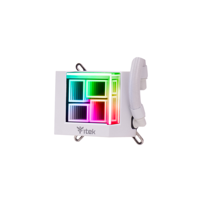COOLER ITEK "HYDRO CUBE 240B" 240MM (RAFF. A LIQUIDO) ARGB, PWM FAN,SKT UNIVERSALE - WHITE - ITLCHCA240W