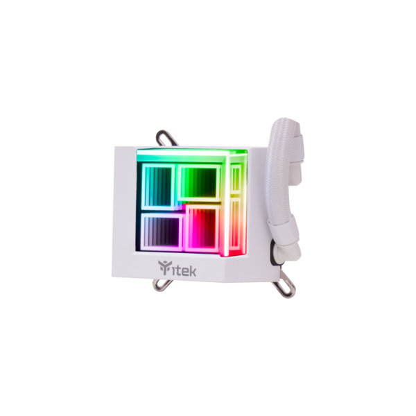 COOLER ITEK "HYDRO CUBE 240B" 240MM (RAFF. A LIQUIDO) ARGB, PWM FAN,SKT UNIVERSALE - WHITE - ITLCHCA240W
