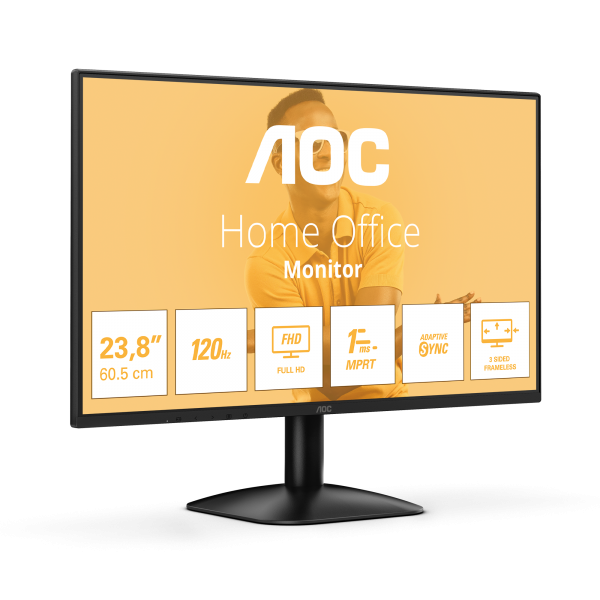 AOC 24B31H LED display 60,5 cm [23.8] 1920 x 1080 Pixel Full HD Nero (AOC 24B31H - Monitor a LED - 24 [23.8 visualizzabile] - 1920 x 1080 Full HD [1080p] @ 120 Hz - IPS - 300 cd/m? - 1500:1 - 1 ms -