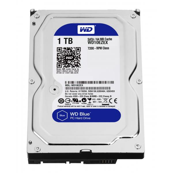 Western Digital Blue disco rigido interno 1 TB 7200 Giri/min 64 MB 3.5 Serial ATA III (WD 3.5, 1TB, SATA3, Blue Series Hard Drive, 7200RPM, 64MB Cache, OEM)
