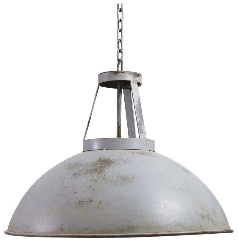 Biscottini Lampadario Industrial a sospensione non elettrificato L46xPR46xH40 cm in ferro finitura bianca anticata