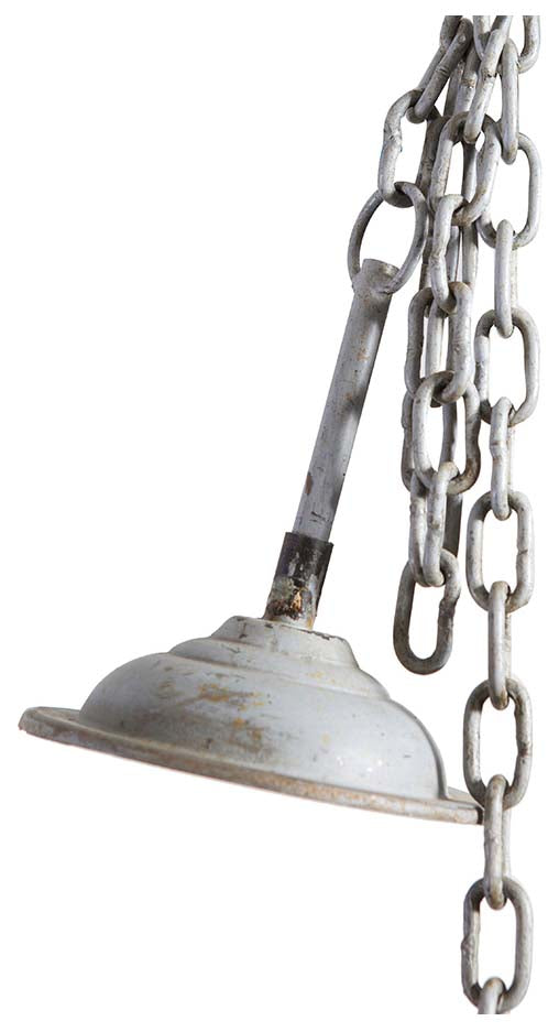Biscottini Lampadario Industrial a sospensione non elettrificato L46xPR46xH40 cm in ferro finitura bianca anticata