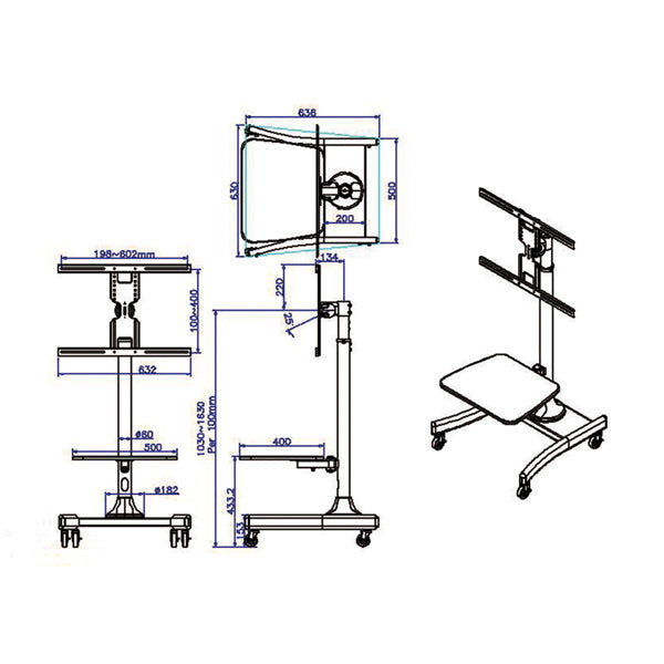 VALUE CARRELLO TV 35KG 27-47 POLLICI