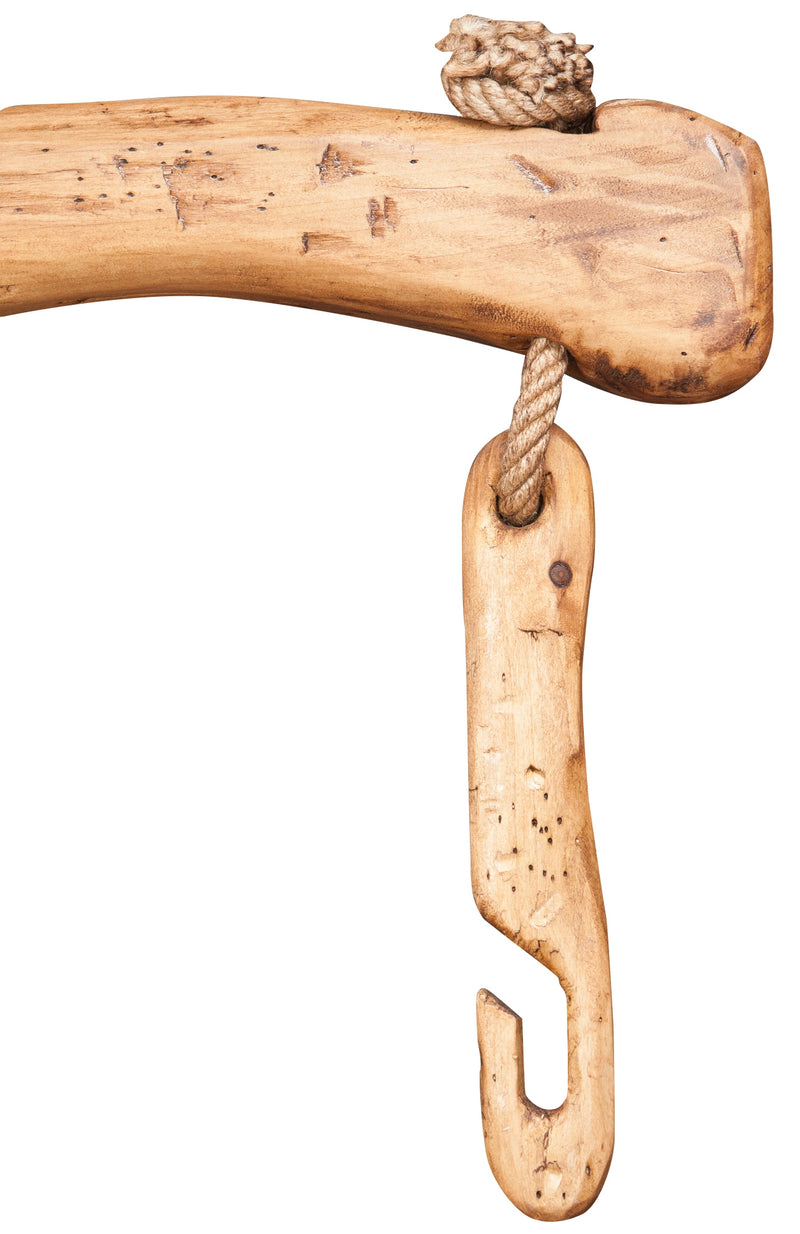 Biscottini Giogo lampadario in legno massello di tiglio finitura naturale L161xPR31xH41 cm. Made in Italy