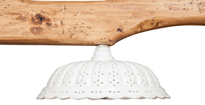 Biscottini Giogo lampadario in legno massello di tiglio finitura naturale L161xPR31xH41 cm. Made in Italy