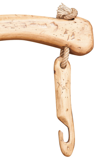 Biscottini Giogo lampadario in legno massello di tiglio finitura naturale.Made in Italy