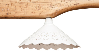Biscottini Giogo lampadario in legno massello di tiglio finitura naturale.Made in Italy