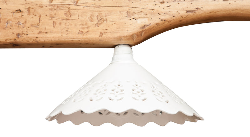 Biscottini Giogo lampadario in legno massello di tiglio finitura naturale.Made in Italy