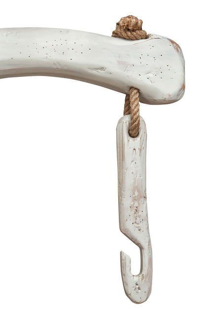 Biscottini Giogo lampadario in legno massello di tiglio finitura bianca anticata Made in Italy