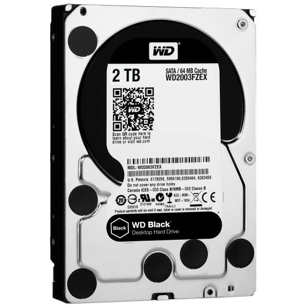 Hard Disk WD Black WD2003FZEX - 2Tb (2000 GB) - SATA 6 Gb/s - 7200 RPM - Buffer 64 MB Cache - Interno per desktop