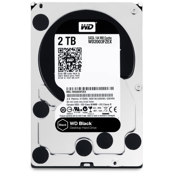 Hard Disk WD Black WD2003FZEX - 2Tb (2000 GB) - SATA 6 Gb/s - 7200 RPM - Buffer 64 MB Cache - Interno per desktop