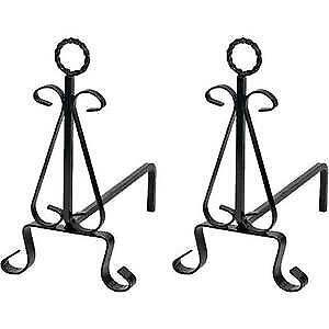 COPPIA ALARI PER CAMINETTI CON ANELLO