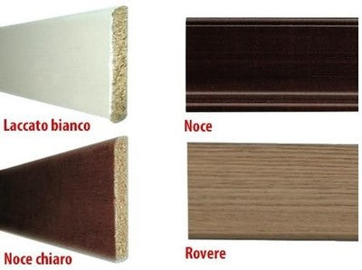 24 MT DI BATTISCOPA IN LEGNO CON PIEDINO FINITURA TANGANIKA 70X8 MM