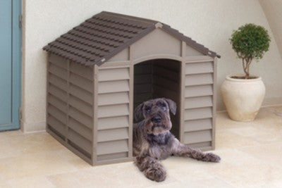 CUCCIA PER CANI IN RESINA GRANDE CM. 78X84X80 BEIGE MARRONE