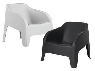 2 PZ POLTRONA SEDIE IN RESINA PETRA Z185 CM. 79x79xH80 BIANCA O ANTRACITE