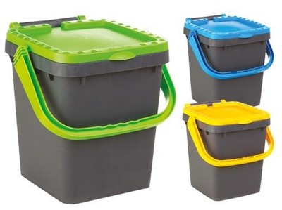 3 PEZZI PATTUMIERA RACCOLTA DIFFERENZIATA ANTIRANDAGISMO 50 LT CM.43X41XH54
