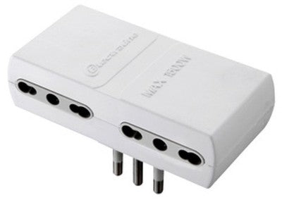 ADATTATORE PIATTO MULTIPRESA 16A 2P+T A 4 PRESE BIPASSO