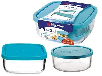 CONTENITORI CONTENITORE COPPE COPPETTE FRIGOVERRE BORMIOLI SET 2PZ 19x19 cm+15