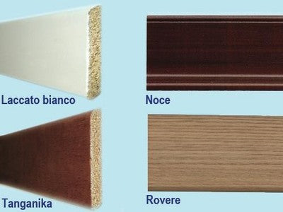 24 MT DI BATTISCOPA IN LEGNO LISCIO FINITURA LACCATO BIANCO 70X8 MM