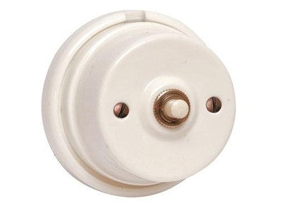 PULSANTE INTERRUTTORE IN PORCELLANA 40427 CAVI ELETTRICI TRECCIATO  80xH 50MM